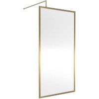 Balterley 8mm Wetroom Screen & Support Bar: 1000 mm, Brushed Brass in Metallics