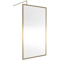 Balterley 8mm Wetroom Screen & Support Bar: 1100 mm, Brushed Brass in Metallics