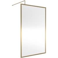 Balterley 8mm Wetroom Screen & Support Bar: 1200 mm, Brushed Brass in Metallics