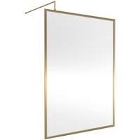Balterley 8mm Wetroom Screen & Support Bar: 1400 mm, Brushed Brass in Metallics