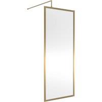 Balterley 8mm Wetroom Screen & Support Bar: 760mm, Brushed Brass in Metallics