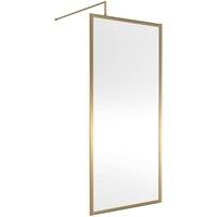 Balterley 8mm Wetroom Screen & Support Bar: 900mm, Brushed Brass in Metallics