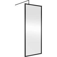 Balterley 8mm Wetroom Screen & Support Bar: 800mm, Black