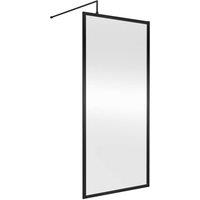 Balterley 8mm Wetroom Screen & Support Bar: 900mm, Black