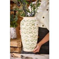 Dibor Vintage Irina Green Large Botanical Flower Urn Vase H37 x Dia19cm in Cream