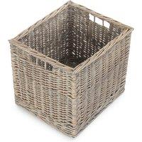 Red Hamper Antique Wash Wicker Storage Basket in Grey