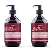 Organic & Botanic Keratin Shampoo 500ml x 2 Duo Pack in White