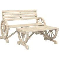 Berkfield Home 2 Piece Garden Lounge Set Solid Wood Fir in Natural