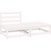 Berkfield Home 2 Piece Garden Lounge Set White Solid Pinewood