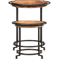 Berkfield Home 2 Piece Side Table Set Solid Wood Acacia in Brown