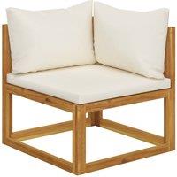 Berkfield Home 2-seater Garden Bench with Cream White Cushions (UK/IE/FI/NO only) in Brown