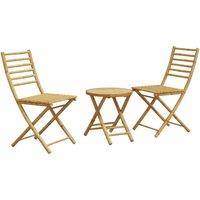 Berkfield Home 3 Piece Bistro Set Bamboo in Brown