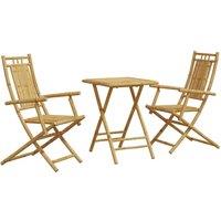 Berkfield Home 3 Piece Bistro Set Bamboo in Brown