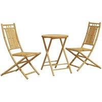 Berkfield Home 3 Piece Bistro Set Bamboo in Brown