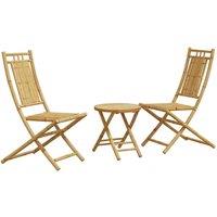 Berkfield Home 3 Piece Bistro Set Bamboo in Brown