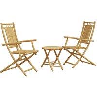 Berkfield Home 3 Piece Bistro Set Bamboo in Brown