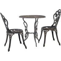 Berkfield Home 3 Piece Bistro Set Cast Aluminium in Brown