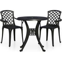 Berkfield Home 3 Piece Bistro Set Cast Aluminium Black