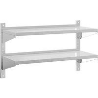 Berkfield Home 2-Tier Wall Shelf 100x40x60 cm Silver Stainless Steel | Size: 100 x 40 x 60 cm