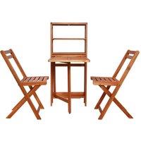 Berkfield Home 3 Piece Folding Bistro Set Solid Acacia Wood in Brown