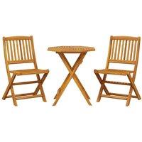 Berkfield Home 3 Piece Folding Bistro Set Solid Wood Acacia in Brown
