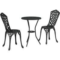 Berkfield Home 3 Piece Garden Bistro Set - Black Cast Aluminum