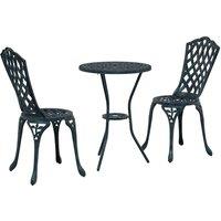 Berkfield Home 3 Piece Garden Bistro Set Green Cast Aluminium