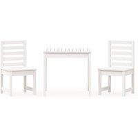 Berkfield Home 3 Piece Garden Bistro Set White Solid Wood Pine