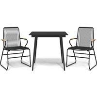 Berkfield Home 3 Piece Garden Dining Set Black PVC Rattan
