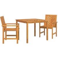 Berkfield Home 3 Piece Garden Dining Set Solid Wood Acacia in Brown