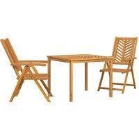 Berkfield Home 3 Piece Garden Dining Set Solid Wood Acacia in Brown