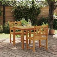 Berkfield Home 3 Piece Garden Dining Set Solid Wood Acacia in Brown