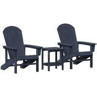 Berkfield Home 3 Piece Garden Lounge Set Navy Blue HDPE