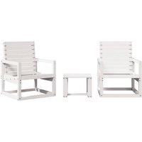 Berkfield Home 3 Piece Garden Lounge Set White Solid Wood Pine