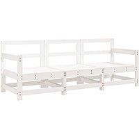 Berkfield Home 3 Piece Garden Lounge Set White Solid Wood Pine