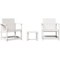 Berkfield Home 3 Piece Garden Lounge Set White Solid Wood Pine