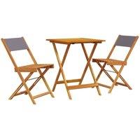 Berkfield Home 3 Piece Bistro Set Anthracite Fabric & Solid Wood in Tan