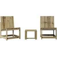 Berkfield Home 3 Piece Garden Lounge Set Impregnated Wood Pine in Brown