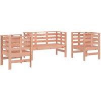 Berkfield Home 3 Piece Garden Lounge Set Solid Wood Douglas in Light Brown