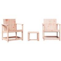 Berkfield Home 3 Piece Garden Lounge Set Solid Wood Douglas in Light Brown