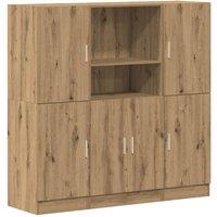 Berkfield Home 3 Piece Kitchen Cabinet Set Artisian Oak Engineered Wood in Brown