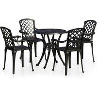 Berkfield Home 5 Piece Bistro Set Cast Aluminium Black