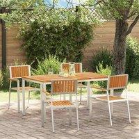Berkfield Home 5 Piece Garden Dining Set Solid Wood Teak in Brown