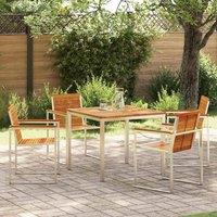 Berkfield Home 5 Piece Garden Dining Set Solid Wood Acacia in Brown