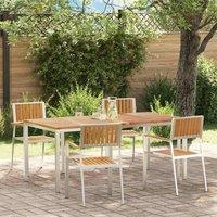 Berkfield Home 5 Piece Garden Dining Set Solid Wood Teak in Brown