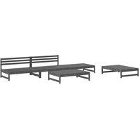 Berkfield Home 5 Piece Garden Lounge Set Grey Solid Wood Pine