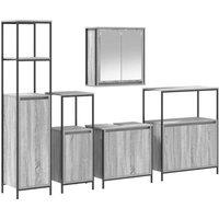 Berkfield Home 5-Piece Bathroom Furniture Set in Grey Sonoma Engineered Wood