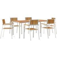 Berkfield Home 7 Piece Garden Dining Set Solid Wood Acacia in Brown
