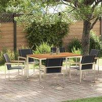 Berkfield Home 7 Piece Garden Dining Set Solid Wood Acacia in Brown