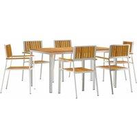 Berkfield Home 7 Piece Garden Dining Set Solid Wood Acacia in Brown